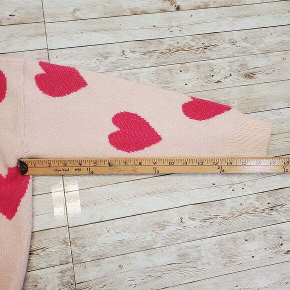 Princess Polly Fantastic Pink Heart Cardigan Size Large‎ XL Cropped Graphic Knit - Picture 6 of 8